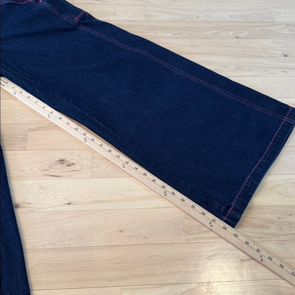 Women’s kik girl-kikwear Wide Leg Rave Jeans-Skater-Bright Pink Detail-90s-9 - Picture 5 of 10